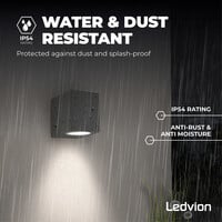 Ledvion Applique Murale LED - Cube Anthracite - 3W - 2700K