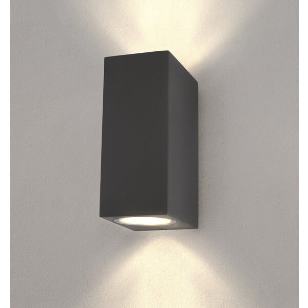 Ledvion Applique Murale LED - Cube Anthracite - Deux Faces - 3W - 2700K