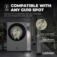 Ledvion Applique Murale LED - Cube Anthracite - Deux Faces - 3W - 2700K