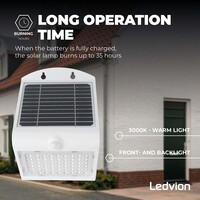 Ledvion Applique Solaire avec Détecteur de Mouvement - Blanc - 4W - 3000K