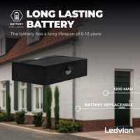 Ledvion Applique Solaire avec Détecteur de Mouvement - Noir - 3W - 3000K