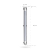 Ledvion Réglette LED 60CM - 6.3W - 1100 Lumen - 6500K - Haute Efficacité - Étiquette Énergétique C - IP65 - avec tube fluorescent LED