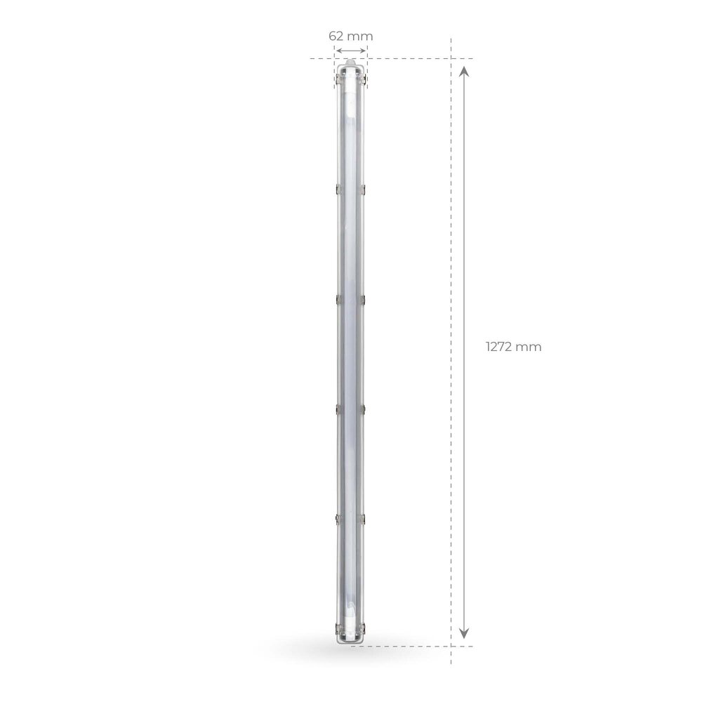 Ledvion Réglette LED 120CM - 12W - 1920 Lumen - 4000K - IP65 - avec tube fluorescent LED