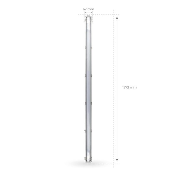 Ledvion Réglette LED 120CM - 18W - 3330 Lumen - 6500K - Haute Efficacité - Étiquette Énergétique B - IP65 - avec tube fluorescent LED