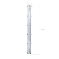 Ledvion Réglette LED 120CM - 2x18W - 6660 Lumen - 4000K - Haute Efficacité - Étiquette Énergétique B - IP65 - avec tube fluorescent LED