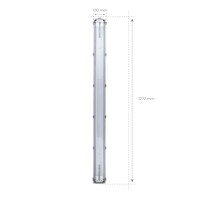 Ledvion Réglette LED 120CM - 24W - 3840 Lumen - 4000K - IP65 - avec tube fluorescent LED