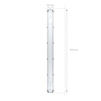 Ledvion Kit de Réglette LED étanche Double IP65 - 150CM - Clips en acier inoxydable