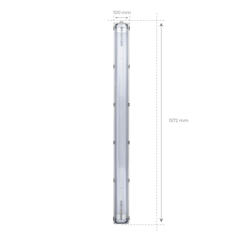 Ledvion Réglette LED 150CM - 2x15W - 2400 Lumen - 4000K - IP65 - avec tube fluorescent LED