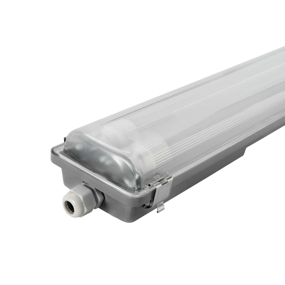 Ledvion Réglette LED 150CM - 2x28W - 10360 Lumen - 4000K - Haute Efficacité - Étiquette Énergétique B - IP65 - avec tube fluorescent LED