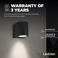 Ledvion Applique Murale LED - Sacramento - 3W - 2700K - Noir