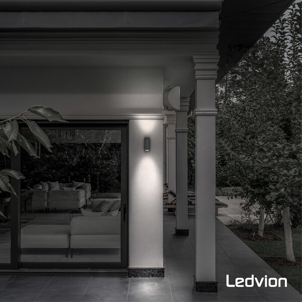 Ledvion Applique Murale LED Dimmable - Deux Faces - 5W - 2700K - Anthracite