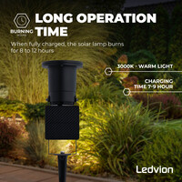Ledvion Spot à Piquer Solaire LED - Noir - IP44