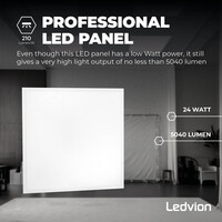 Ledvion 6x Panneau LED 60x60 - UGR <19 - 24W - 210 Lm/W - 6500K - 5 Années Garantie - Classe énergétique A