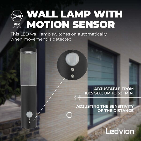 Ledvion Applique Murale LED avec Capteur - Raccord GU10 - IP44