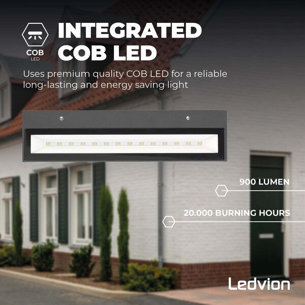 Ledvion Applique Murale LED - 9W - IP44 - 900 Lumens