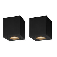 Ledvion 2x Spot LED Dimmable - Carré - Noir - 3W - 2700K - Inclinable - IP20