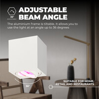 Ledvion Spot LED WIFI - Carré - Blanc - 4,9W - RGB+CCT - Inclinable - IP20