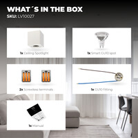 Ledvion Spot LED WIFI - Carré - Blanc - 4,9W - RGB+CCT - Inclinable - IP20