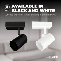 Ledvion Spot Plafonnier LED Blanc - 4,9W - RGB+CCT - Inclinable