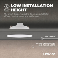 Ledvion Downlight LED 7W - 4000K - 630 Lumen - Ø90-102 mm
