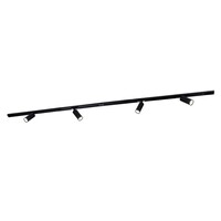 Ledvion 2m LED Spot sur rail - 4 Luminaires - Dimmable - Rail Monophasé - Noir