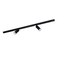 Ledvion 1m LED Spot sur rail Intelligent - 2 Luminaires - 4,9W - RGB+CCT - Dimmable - Rail Monophasé - Noir