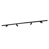 Ledvion 2m LED Spot sur rail Intelligent - 4 Luminaires - 4,9W - RGB+CCT - Dimmable - Rail Monophasé - Noir