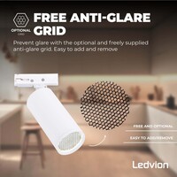 Ledvion 1m LED Spot sur rail - 4 Luminaires - Dimmable - Rail Monophasé - Blanc