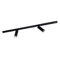 Ledvion 1m LED Spot sur rail - 2 Luminaires - Dimmable - Rail Monophasé - Noir