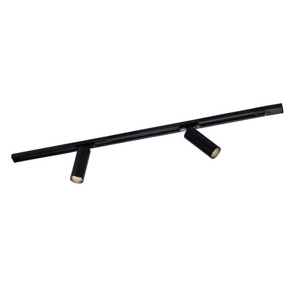 Ledvion 1m LED Spot sur rail - 2 Luminaires - Dimmable - Rail Monophasé - Noir