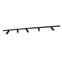 Ledvion 2m LED Spot sur rail - 5 Luminaires - Dimmable - Rail Monophasé - Noir
