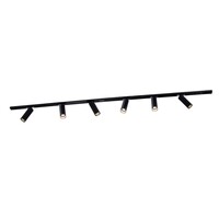 Ledvion 2m LED Spot sur rail - 6 Luminaires - Dimmable - Rail Monophasé - Noir