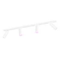 Ledvion 1m LED Spot sur rail Intelligent - 4 Luminaires - 4,9W - RGB+CCT - Dimmable - Rail Monophasé - Blanc