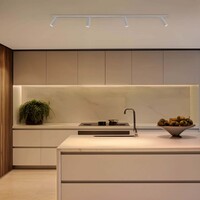 Ledvion 2m LED Spot sur rail Intelligent - 4 Luminaires - 4,9W - RGB+CCT - Dimmable - Rail Monophasé - Blanc