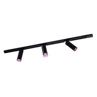 Ledvion 1m LED Spot sur rail Intelligent - 3 Luminaires - 4,9W - RGB+CCT - Dimmable - Rail Monophasé - Noir