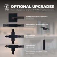 Ledvion 1m LED Spot sur rail Intelligent - 3 Luminaires - 4,9W - RGB+CCT - Dimmable - Rail Monophasé - Noir