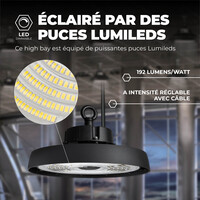 Ledvion High Bay LED 100W - Classe énergétique A - 120° - 192 Lm/W - 6000K - IP65 - Dimmable