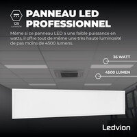 Ledvion 6x Lumileds Panneau LED 30x120 - 36W - 6500K - 125 lm/W - UGR <22 - 5 Années Garantie