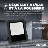 Ledvion Lumileds Projecteur LED - 50W - 6750 Lumens - 4000K - Lentille asymétrique - 5 ans de garantie