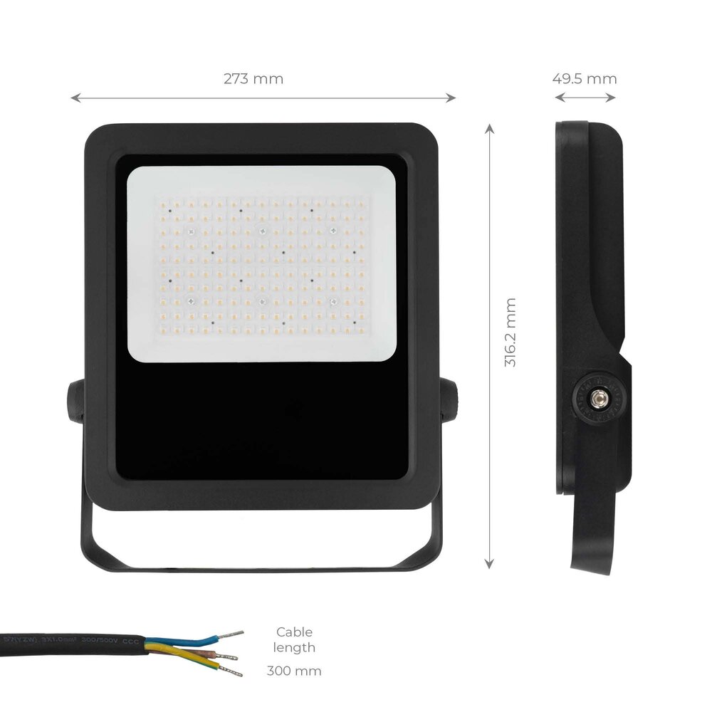 Ledvion Lumileds Projecteur LED - 100W - 14.000 Lumens - 4000K - Lentille asymétrique - 5 ans de garantie