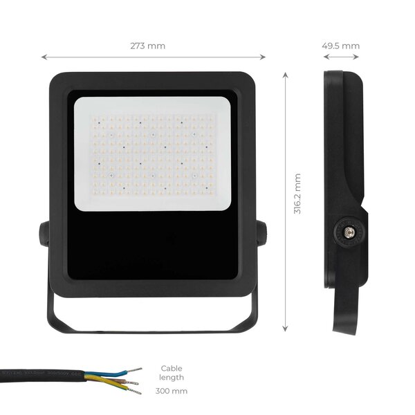 Ledvion Lumileds Projecteur LED - 100W - 14.000 Lumens - 4000K - Lentille asymétrique - 5 ans de garantie
