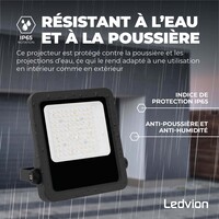 Ledvion Lumileds Projecteur LED - 100W - 14.000 Lumens - 6000K - Lentille asymétrique - 5 ans de garantie