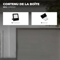Ledvion Lumileds Projecteur LED - 100W - 14.000 Lumens - 6000K - Lentille asymétrique - 5 ans de garantie
