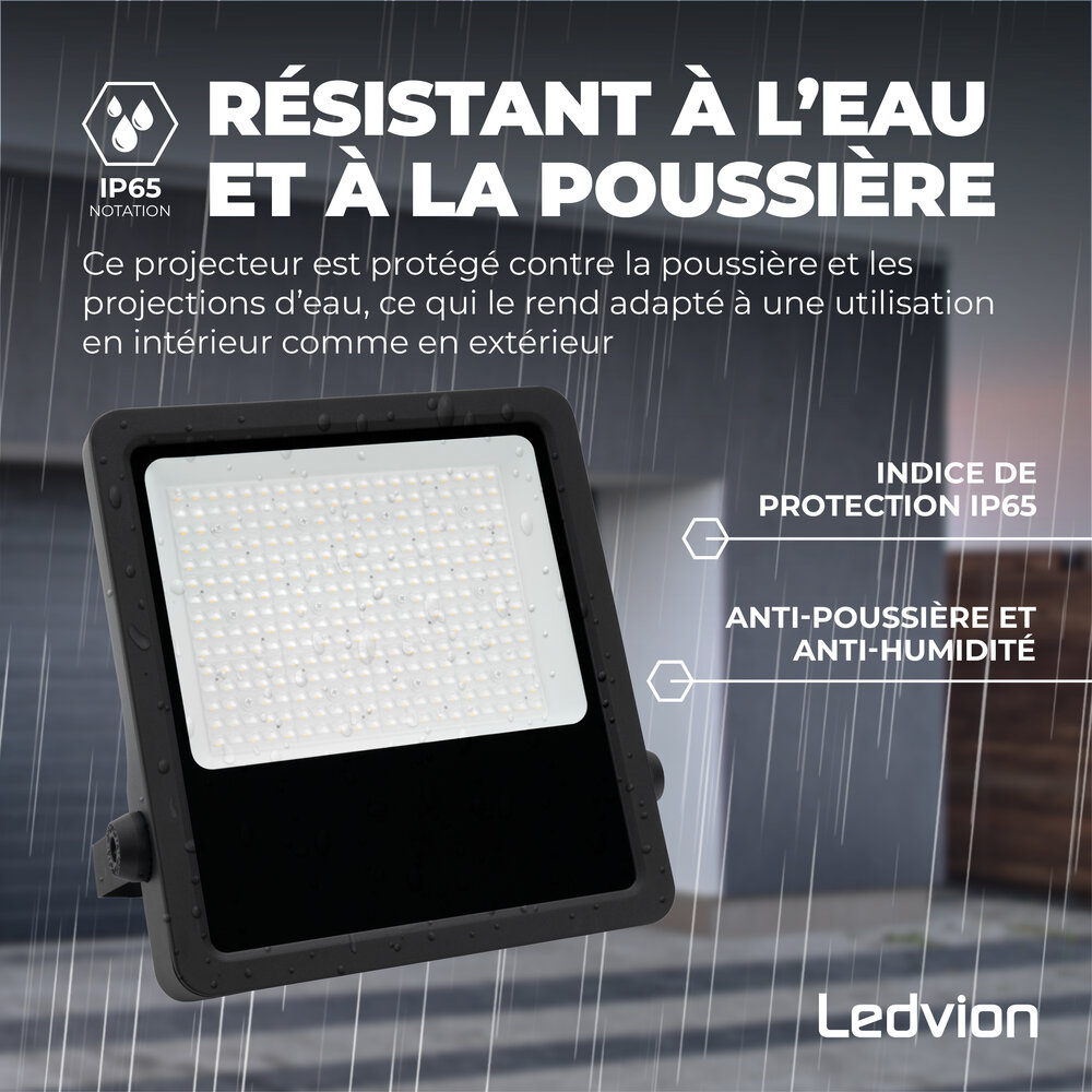 Ledvion Lumileds Projecteur LED - 150W - 21.000 Lumens - 4000K - Lentille asymétrique - 5 ans de garantie