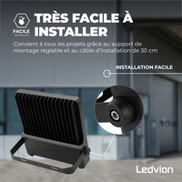 Ledvion Lumileds Projecteur LED - 150W - 21.000 Lumens - 4000K - Lentille asymétrique - 5 ans de garantie