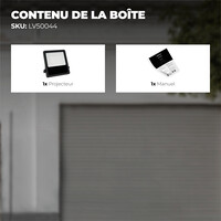 Ledvion Lumileds Projecteur LED - 150W - 21.000 Lumens - 4000K - Lentille asymétrique - 5 ans de garantie