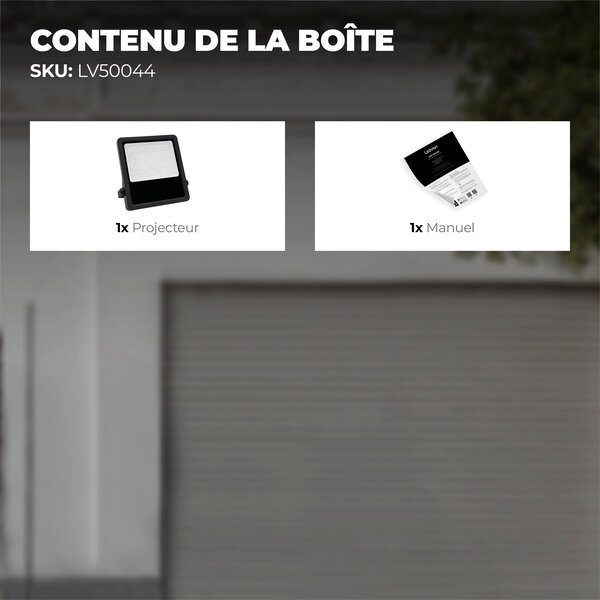 Ledvion Lumileds Projecteur LED - 150W - 21.000 Lumens - 4000K - Lentille asymétrique - 5 ans de garantie