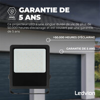 Ledvion Lumileds Projecteur LED - 150W - 21.000 Lumens - 6000K - Lentille asymétrique - 5 ans de garantie