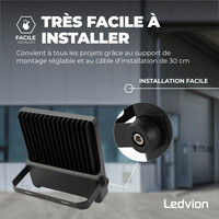 Ledvion Lumileds Projecteur LED - 150W - 21.000 Lumens - 6000K - Lentille asymétrique - 5 ans de garantie