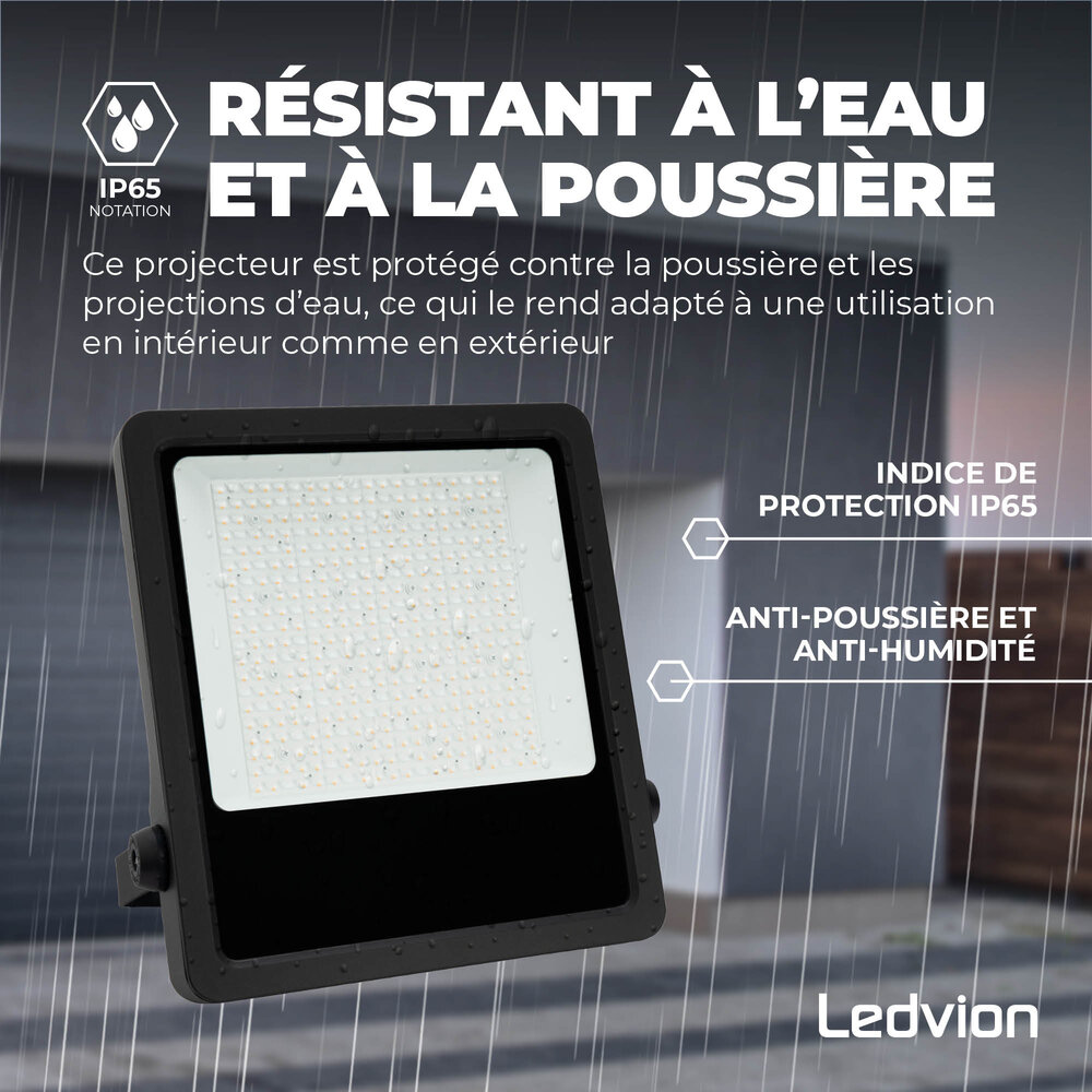 Ledvion Lumileds Projecteur LED - 200W - 28.000 Lumens - 4000K - Lentille asymétrique - 5 ans de garantie